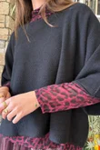 Tiby Cashmere Touch Layering Top Leopard Aubergine